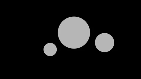 Three white dots circles blinking on a black background Stock Footage 338314679