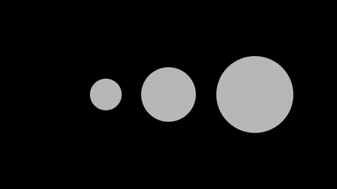 Three white dots circles blinking on a black background Stock Footage 338314680
