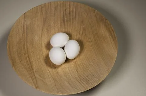 Three White Eggs Stock Photos
