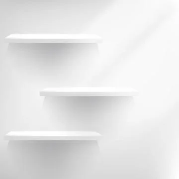Three White empty shelves. Stock Illustration
