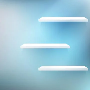 Three White empty shelves. Stock Illustration