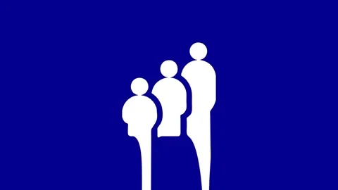 Three White Figures Arranged in Ascending Order on a Dark Blue Background Stock Footage 327761884