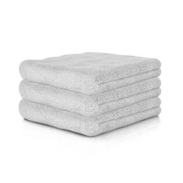Three white folded towels. 3d rendering. Stock Illustration