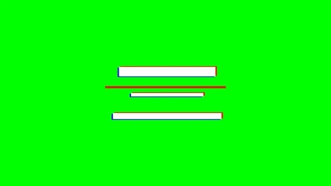 Three white horizontal rectangles arranged vertically on a green background Stock Footage 341823884