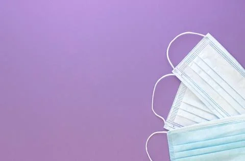 Three white medical mask Stock Photos