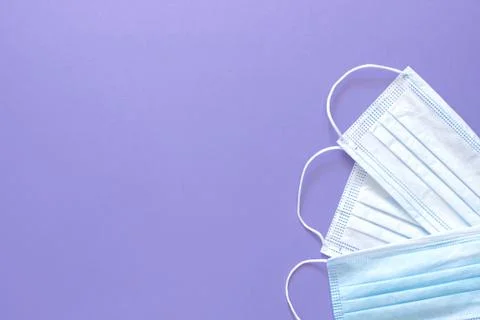 Three white medical mask Stock Photos