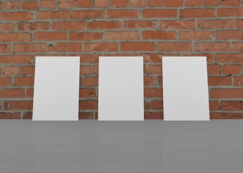 Three white poster Stock Illustration