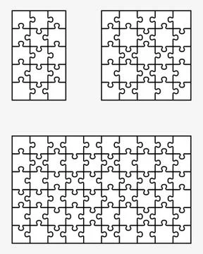 Three white puzzles Stock Illustration