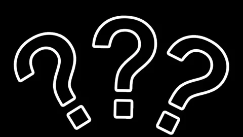 Three White Question Marks on Black Background Video stock 283738004