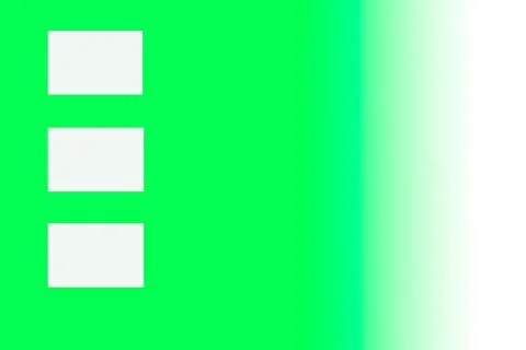 Three white rectangles on a green background with a gradient Stock Illustration