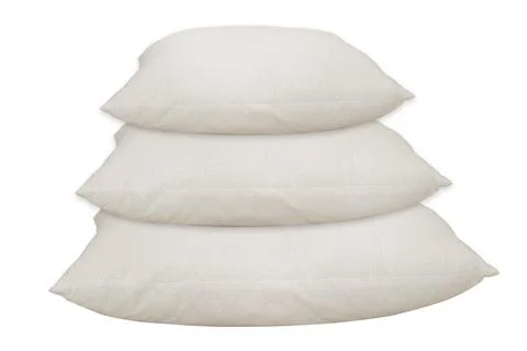 Three White rectangular silicone pillow on a white background. 3D render Stock Illustration