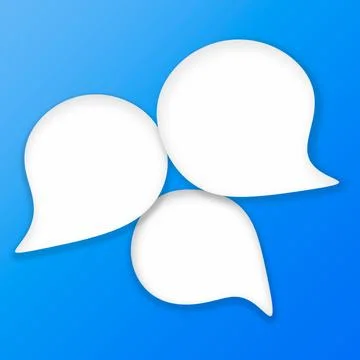 Three white speech bubbles with empty space Illustrazione stock