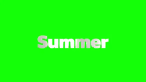 Three white summer text labels floating against bright green background motion Stock Footage 340941298