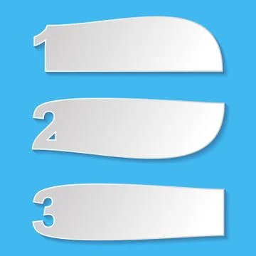 Three white vector option banners on blue background Stock-Illustration