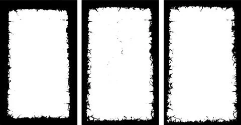 Three white vertical banners with black borders Stock Illustration