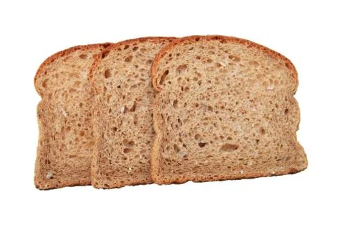 Three whole wheat bread slices Stock Photos