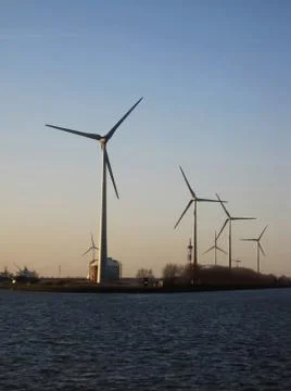 Three wind turbine Stock Photos