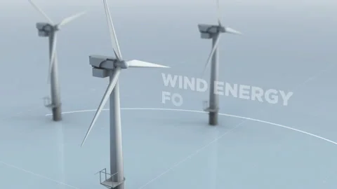Three Windmills are Starting to Spin. Wind Energy For Development. Wind Power. Stock Footage 223650082