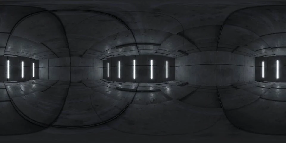 Three windows in a dimly lit room 3d render illustration Ilustración de archivo