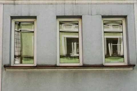 Three windows with reflection Stock-Fotos
