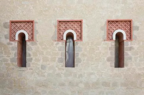 Three windows in a row Stock Photos