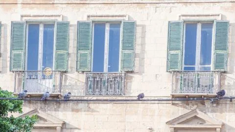 Three  Windows on the sunset Stock Photos