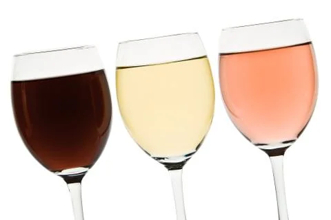 Three wine glasses Stock Photos