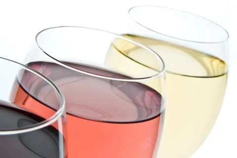 Three wine glasses Stock Photos