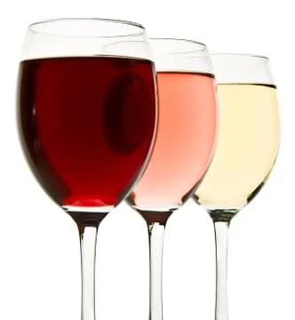 Three wine glasses Stock Photos