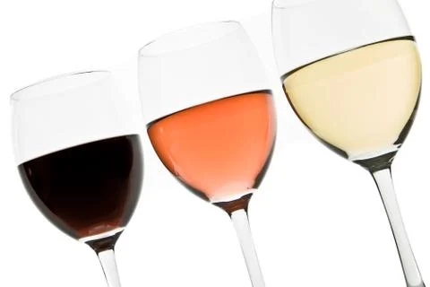 Three wine glasses Stock Photos