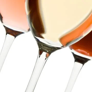 Three wine glasses Stock Photos