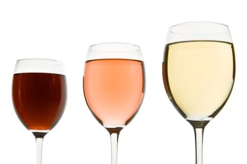 Three wine glasses Stock Photos