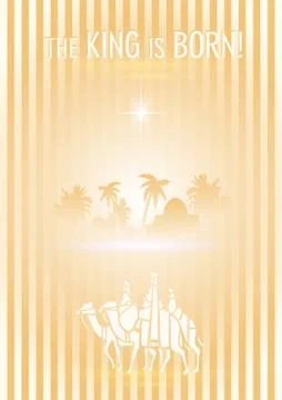 Three Wise Men are visiting Jesus Christ after His birth Illustrazione stock