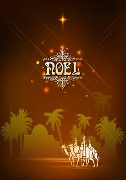 Three Wise Men are visiting Jesus Christ after His birth Illustrazione stock