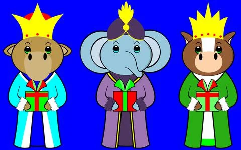 Three wise men character Stock Illustration