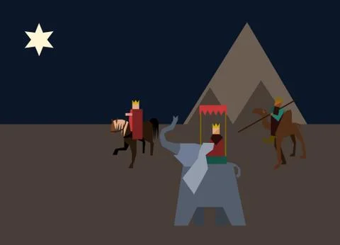 Three wise men from the East Stock Illustration
