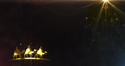 Three wise men finding the star of Bethlehem Stock Footage 313283767