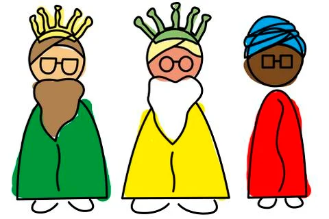 Three wise men Stock Illustration