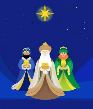 The Three Wise Men under the star of Bethlehem Stock Illustration