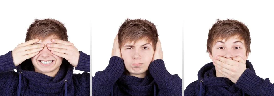 Three Wise Monkeys Stock Photos