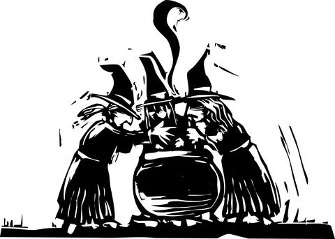 Three Witches Stock Illustration