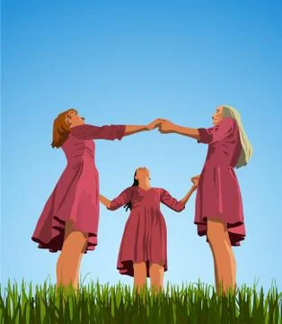 Three woman Stock Illustration