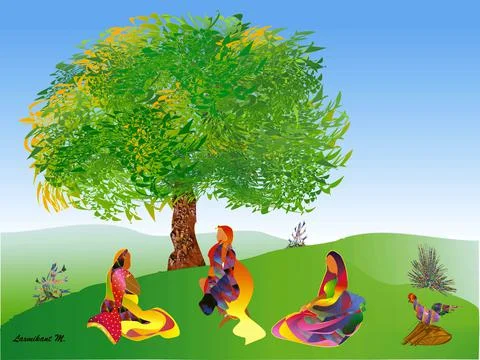 THREE WOMEN Stock Illustration