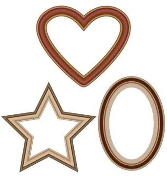 Three wooden frames Stock Illustration