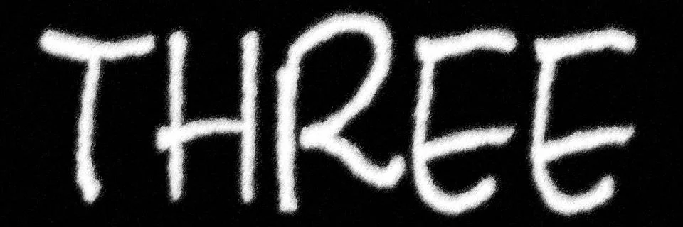 "THREE" written with chalk Stock Illustration