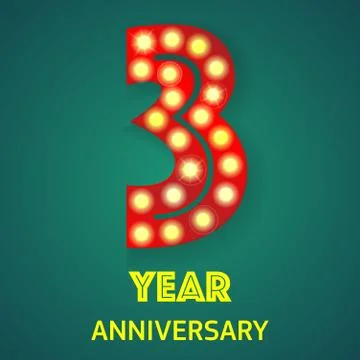 Three year anniversary light background Stock Illustration