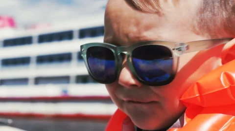 Three-year boy in boat Stock Footage 53272059