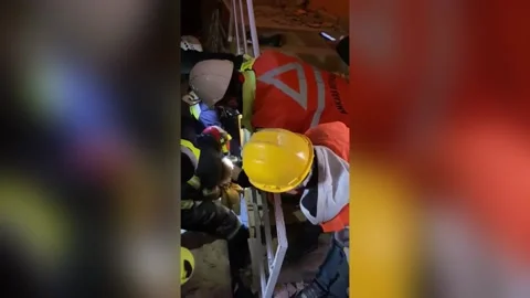 Three-Year-Old Emerges Alive From Rubble After 83 Hours In Hatay, Turkey Video stock 232785206