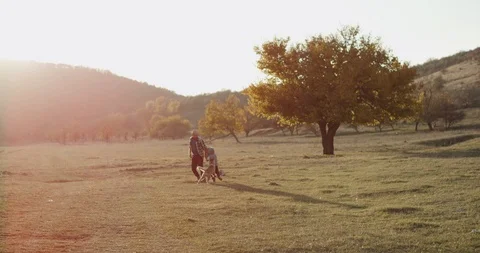 Three years old boy and his dad spending a nice time together beside the lake Stock Footage 102035023