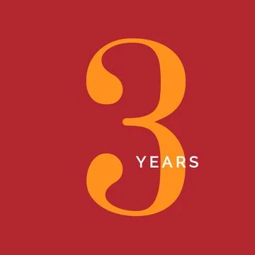 Three years symbol. Third birthday emblem. Anniversary sign, number 3 logo Stock Illustration